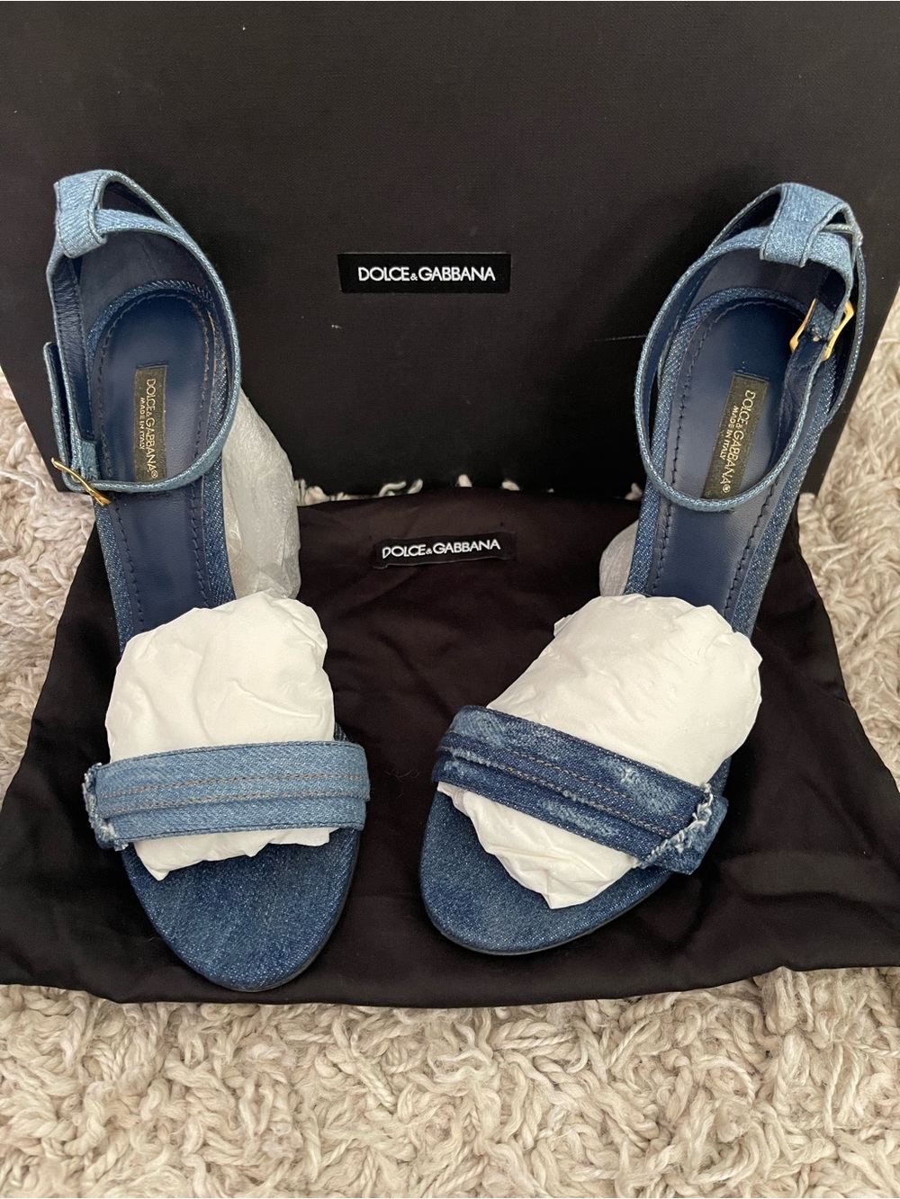 Dolce & Gabbana Denim Patchwork Baroque DG Heel